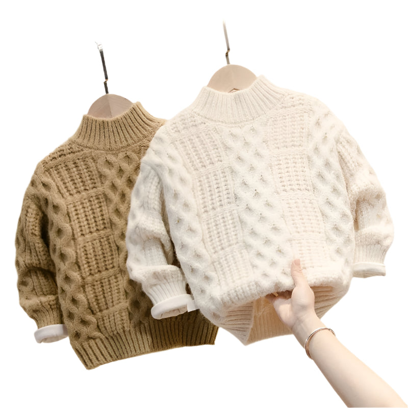 Boys Sweater Bright Color New Western Style Plus Velvet
