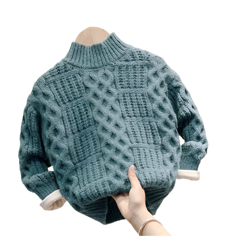 Boys Sweater Bright Color New Western Style Plus Velvet