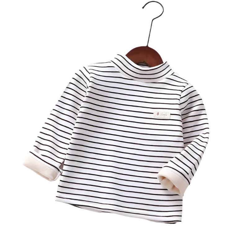 Striped Mid-Neck Single-Piece Neck Bottoming Shirt