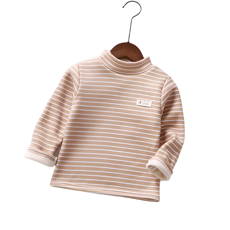Striped Mid-Neck Single-Piece Neck Bottoming Shirt