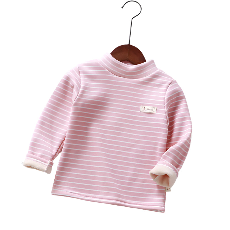 Striped Mid-Neck Single-Piece Neck Bottoming Shirt