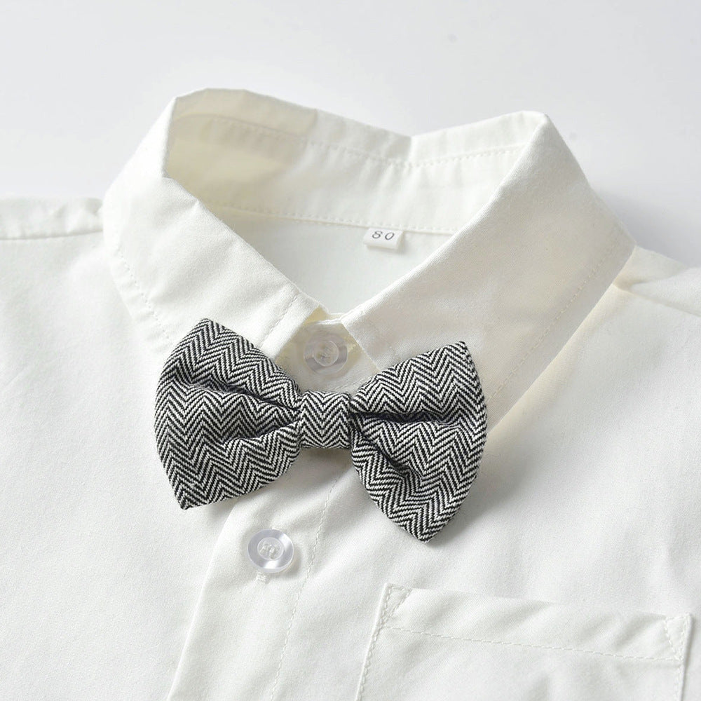 Cotton White Shirt Trousers Birthday Flower Suit
