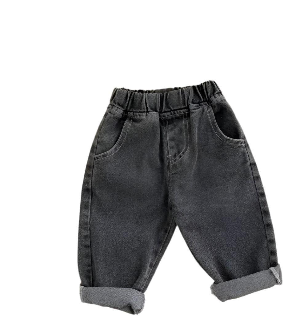 Soft Casual Children Simple Solid Color Jeans