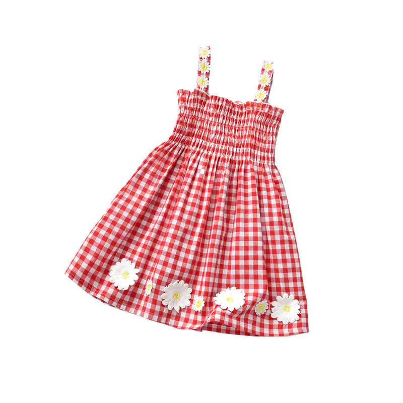 Girls' Plaid Princess Suspender Dress