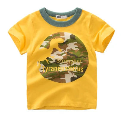 Boys' Short Sleeve T-Shirt with Dinosaur Design