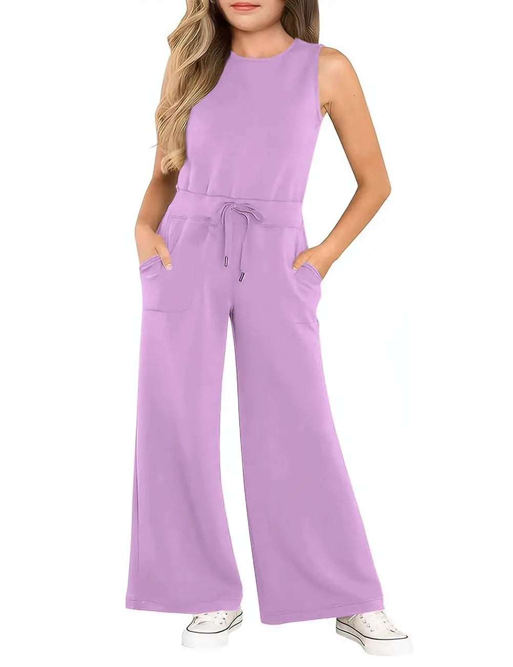 Jumpsuits Summer Sleeveless Overalls Round Neck One Piece