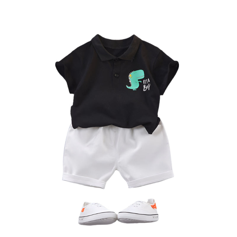 Dinosaur T-shirt Boy Cartoon Two-piece Suit