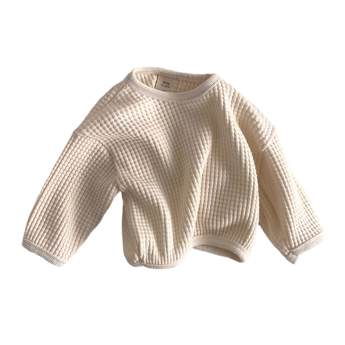 Babies Waffle Loose Pullover T-shirt