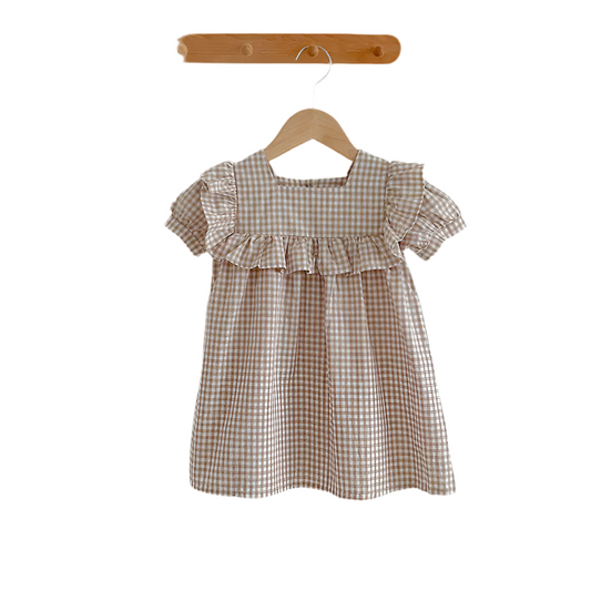 Summer Dress with Ruffles and Checks
