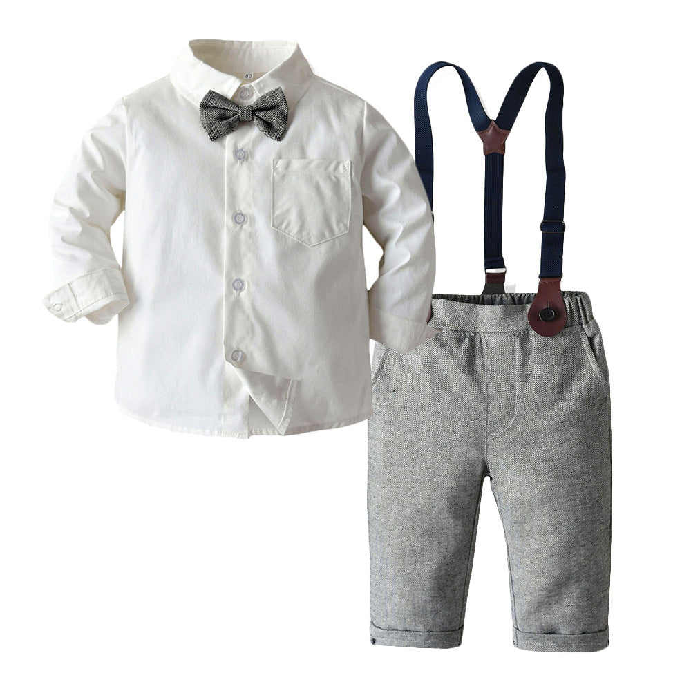 Cotton White Shirt Trousers Birthday Flower Suit