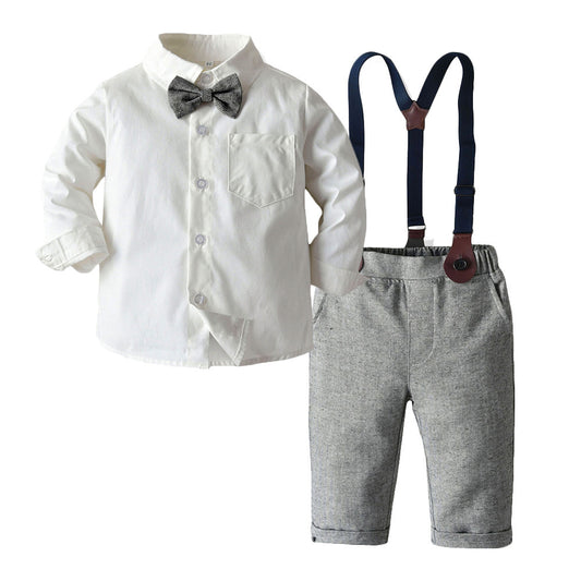 Cotton White Shirt Trousers Birthday Flower Suit