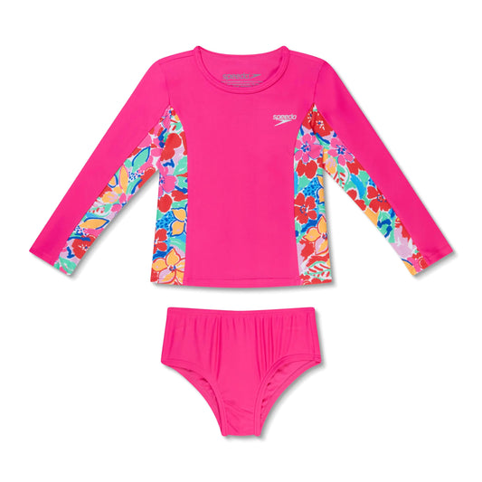 Swim Shirt Long Sleeve Rashguard Rash Guard Set Flare Pink
