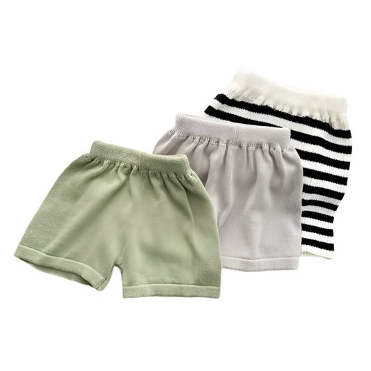Baby Solid Color Knitted Shorts