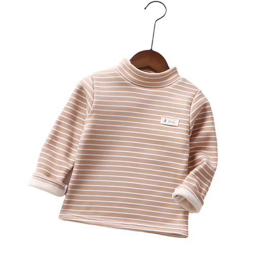 Striped Mid-Neck Single-Piece Neck Bottoming Shirt