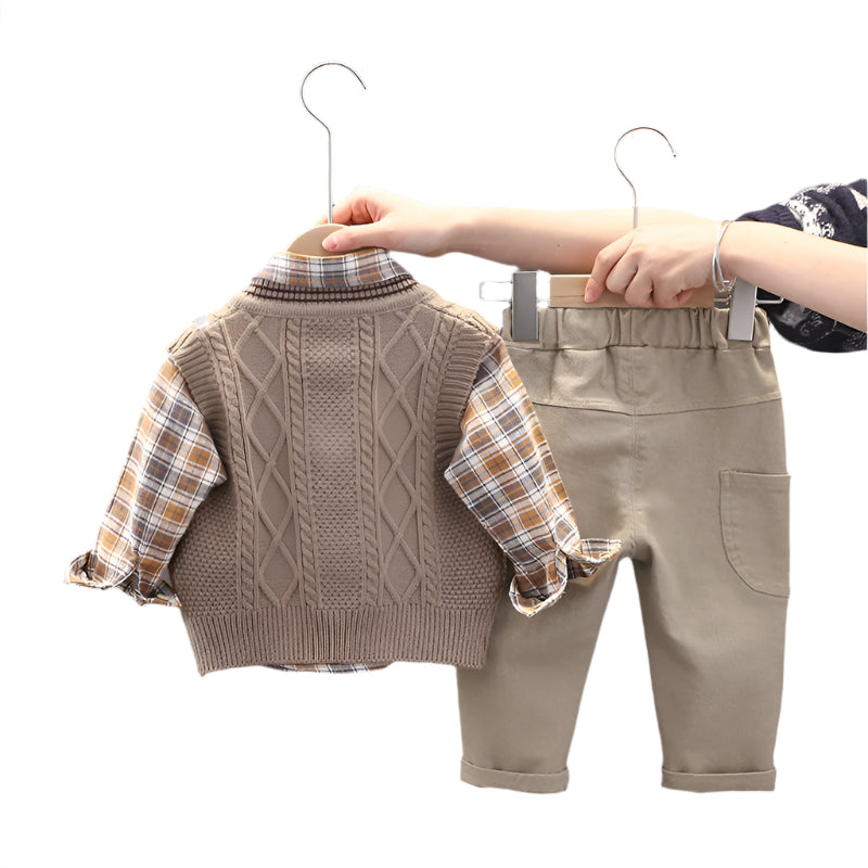 Boy Sweater Vest Three-piece Set