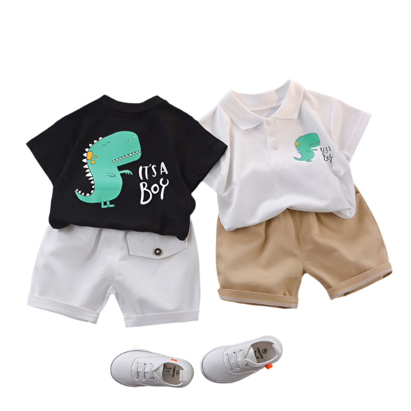 Dinosaur T-shirt Boy Cartoon Two-piece Suit
