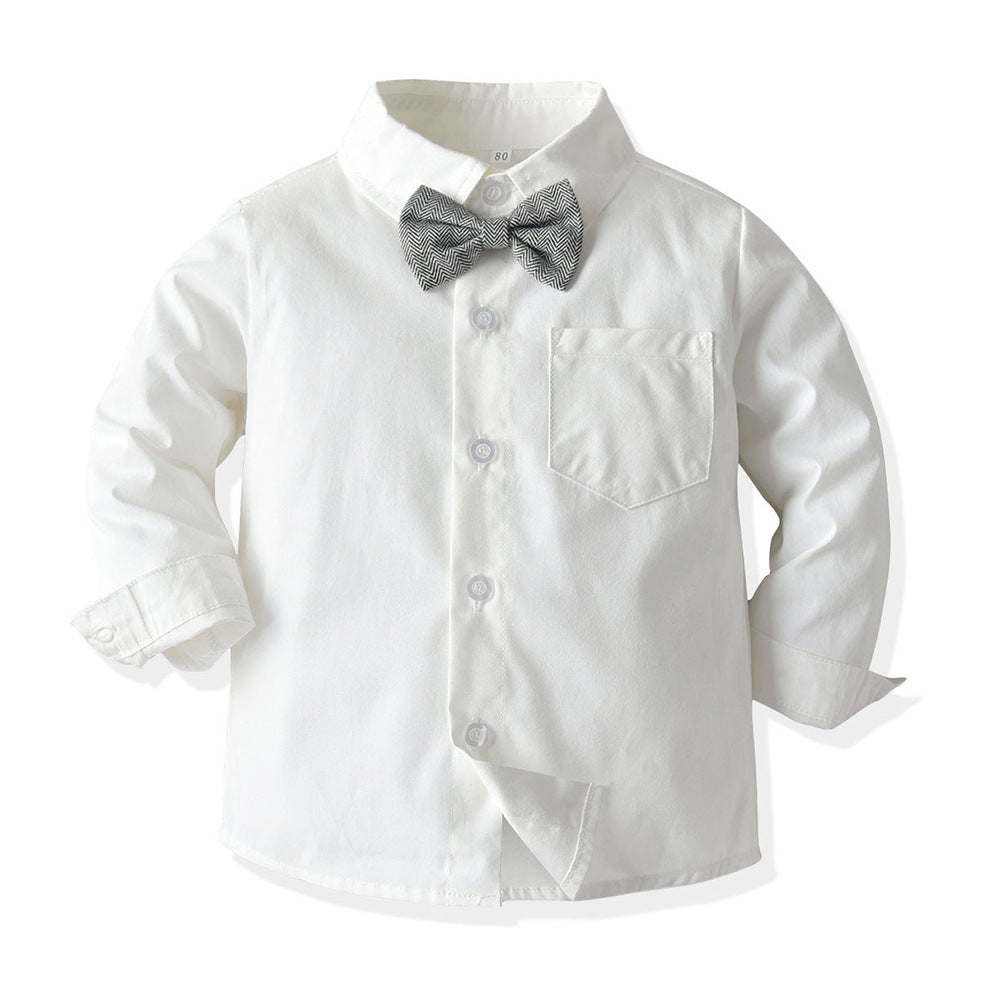 Cotton White Shirt Trousers Birthday Flower Suit