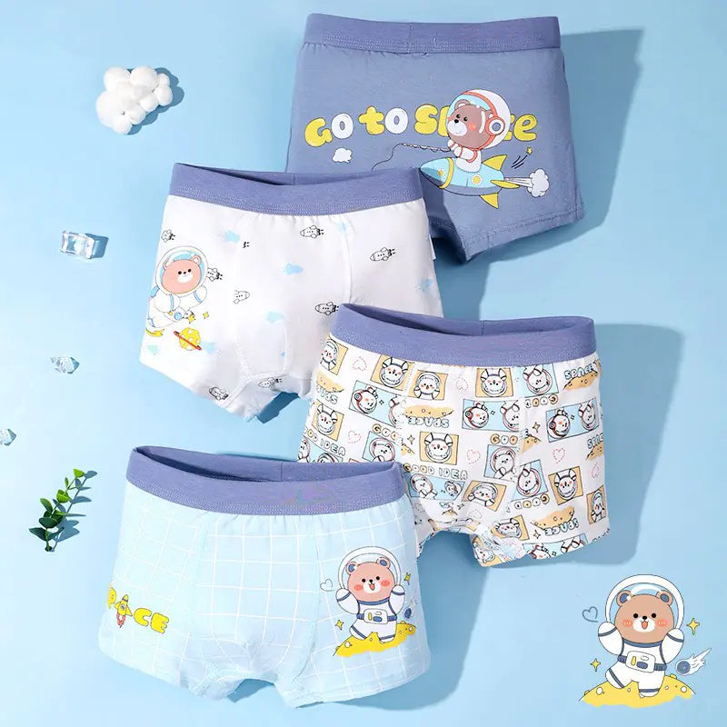 Boys' Cartoon Cotton Boxer Shorts Set
