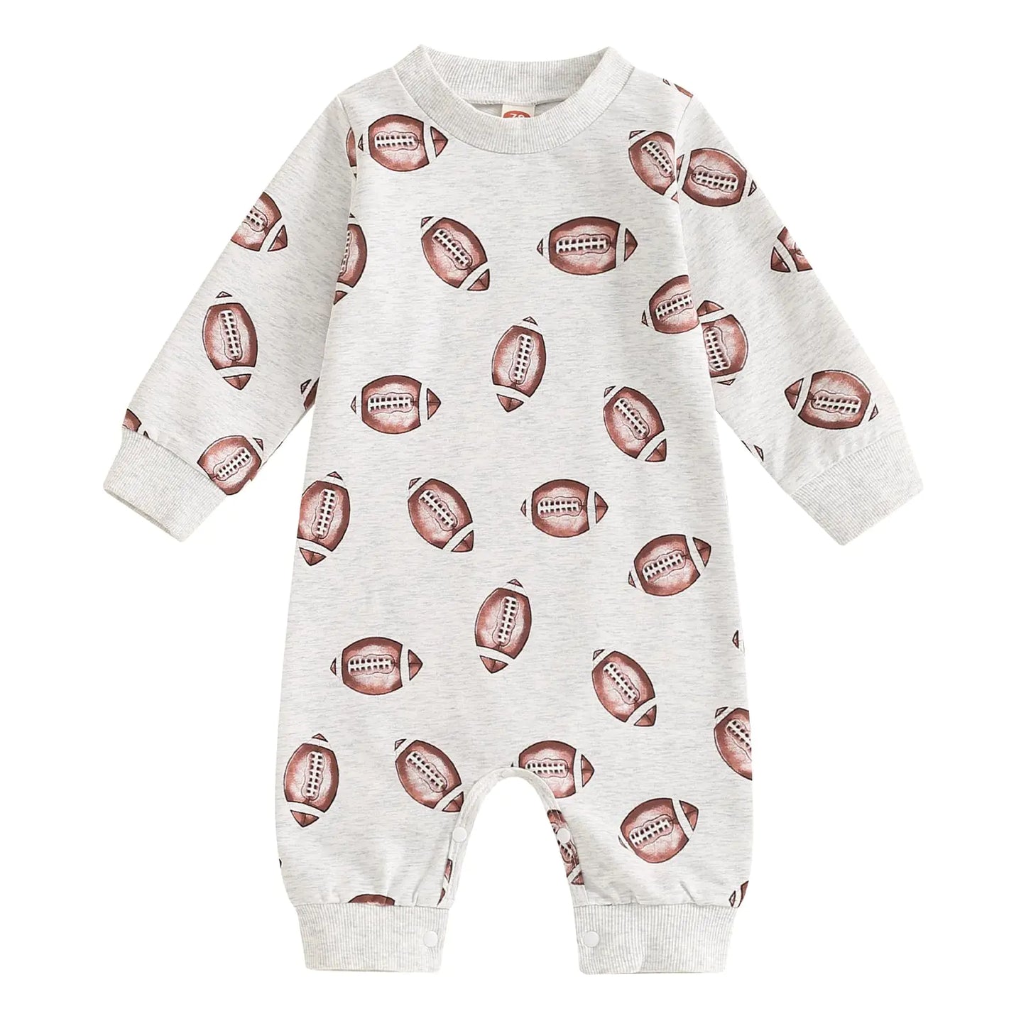 Baby Boy Girl Football Long Sleeve Jumpsuit Romper
