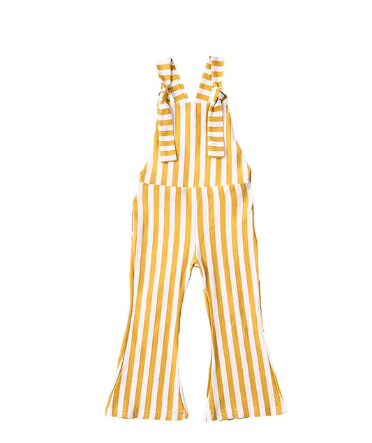 Baby Girl Stripes Bell-Bottom Jumpsuit Romper